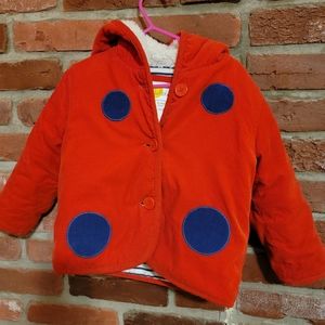 Mini Boden Cord Appliqué Ladybug Spot Coat, Red Size 18-24 months 92 CM